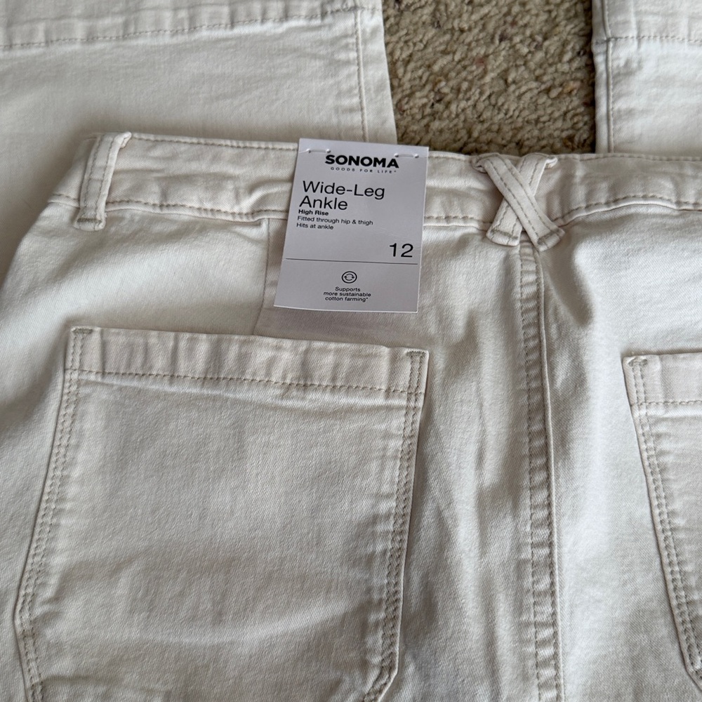 Sonoma Women's Light Cream Straight Leg Jeans - Picture 3 of 4
